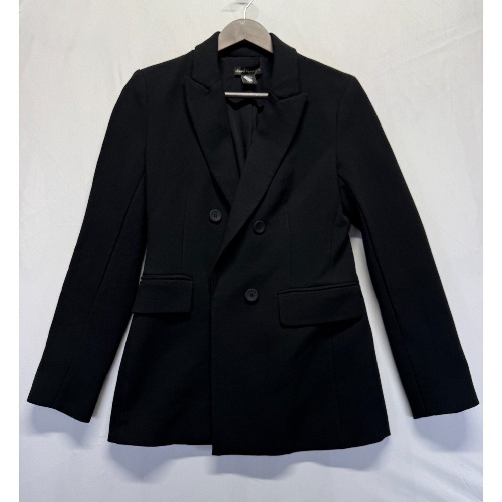 House of Harlow 1960 Blazer Jacket Womens XS‎ Black Double Breasted Peak Lapel